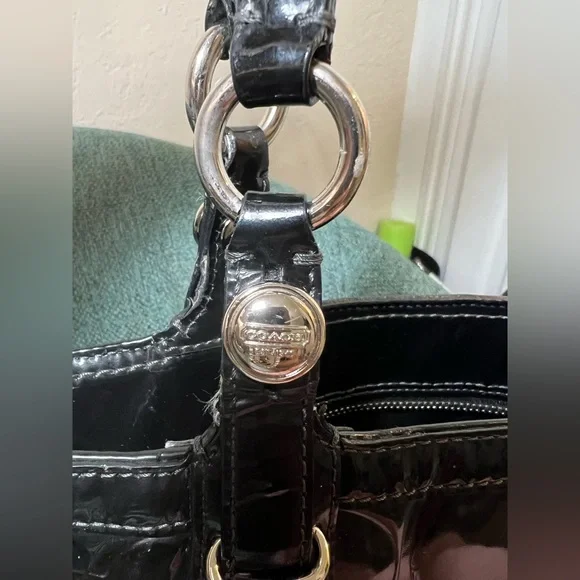 Coach Black Patent Leather Tote bag #F15245 - Picture 3 of 6